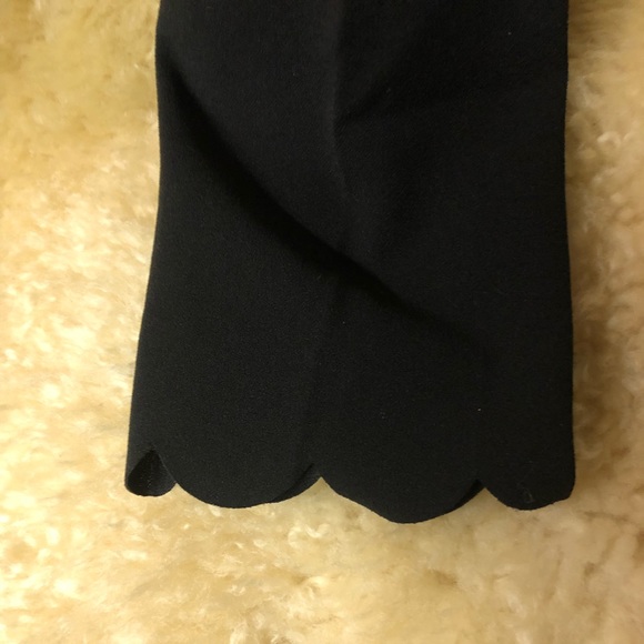 NWOT Black very sleek scalloped neckline blouse - Picture 2 of 6